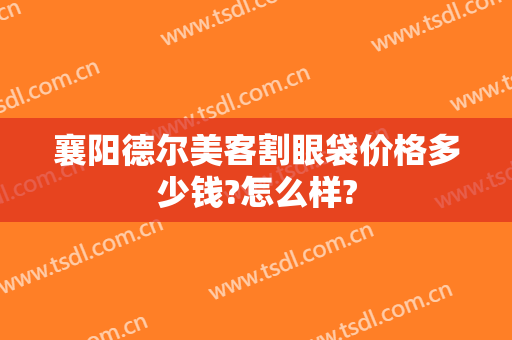 襄阳德尔美客割眼袋价格多少钱?怎么样?
