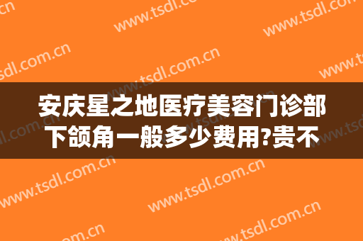 安庆星之地医疗美容门诊部下颌角一般多少费用?贵不贵?(安庆星之地医疗美容官网)
