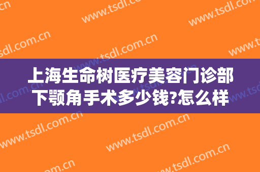 上海生命树医疗美容门诊部下颚角手术多少钱?怎么样?(上海生命树医疗美容医院怎么样)