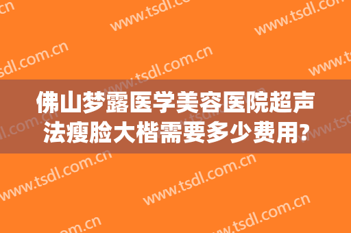 佛山梦露医学美容医院超声法瘦脸大楷需要多少费用?怎么样?(广东佛山梦露美容整形医院)