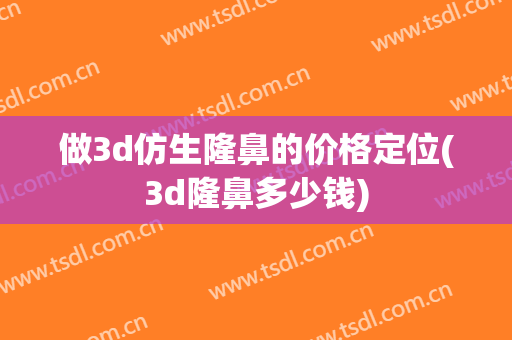 做3d仿生隆鼻的价格定位(3d隆鼻多少钱)