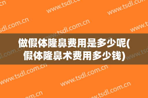做假体隆鼻费用是多少呢(假体隆鼻术费用多少钱)