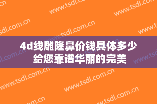 4d线雕隆鼻价钱具体多少 给您靠谱华丽的完美