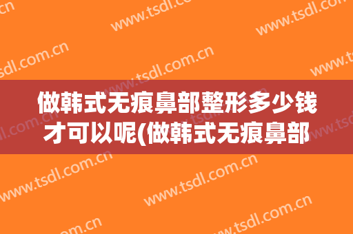 做韩式无痕鼻部整形多少钱才可以呢(做韩式无痕鼻部整形多少钱才可以呢医生)