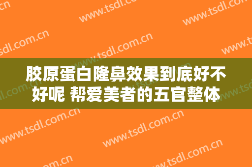 胶原蛋白隆鼻效果到底好不好呢 帮爱美者的五官整体闪亮起来