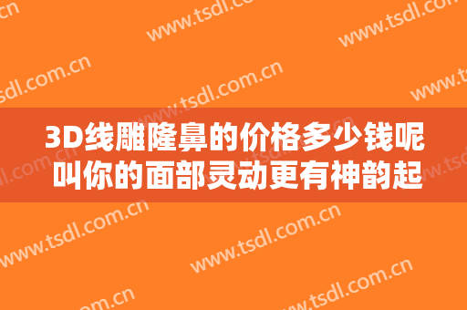 3D线雕隆鼻的价格多少钱呢 叫你的面部灵动更有神韵起来