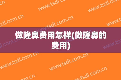 做隆鼻费用怎样(做隆鼻的费用)