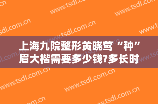 上海九院整形黄晓莺“种”眉大楷需要多少钱?多长时间恢复?