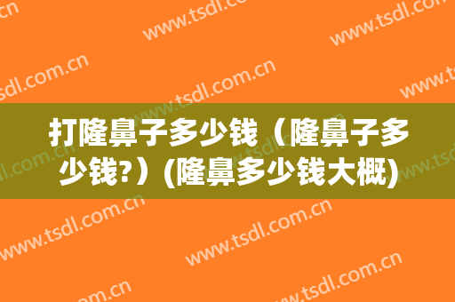打隆鼻子多少钱（隆鼻子多少钱?）(隆鼻多少钱大概)