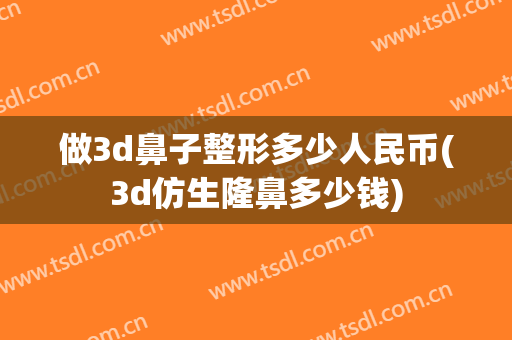 做3d鼻子整形多少人民币(3d仿生隆鼻多少钱)