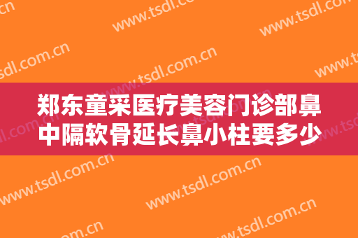 郑东童采医疗美容门诊部鼻中隔软骨延长鼻小柱要多少钱?效果怎么样?