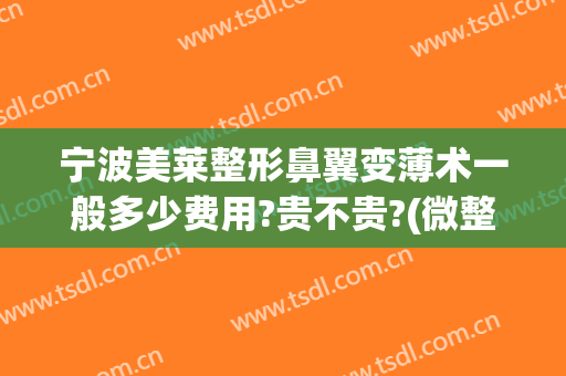 宁波美莱整形鼻翼变薄术一般多少费用?贵不贵?(微整缩鼻翼多少钱)