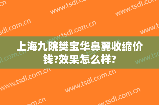 上海九院樊宝华鼻翼收缩价钱?效果怎么样?