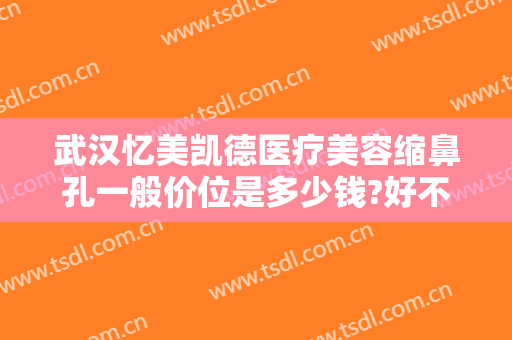武汉忆美凯德医疗美容缩鼻孔一般价位是多少钱?好不好?