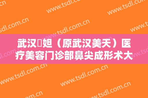 武汉媄妲（原武汉美天）医疗美容门诊部鼻尖成形术大楷需要多少钱?可靠吗?