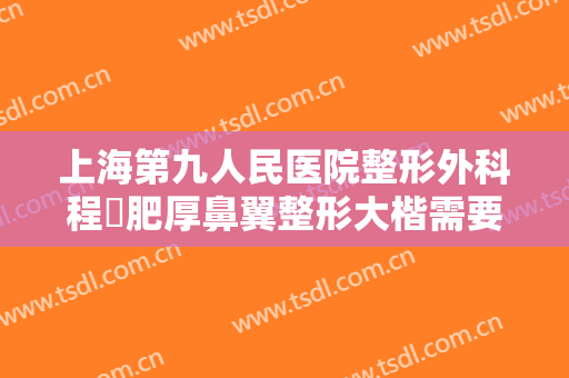 上海第九人民医院整形外科程昉肥厚鼻翼整形大楷需要多少钱?有哪些优势?