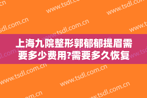 上海九院整形郭郁郁提眉需要多少费用?需要多久恢复?