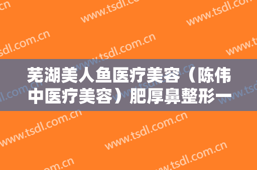 芜湖美人鱼医疗美容（陈伟中医疗美容）肥厚鼻整形一般价位是多少?贵不贵?