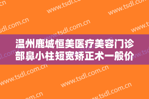 温州鹿城恒美医疗美容门诊部鼻小柱短宽矫正术一般价位是多少钱?靠谱吗?