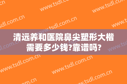 清远养和医院鼻尖塑形大楷需要多少钱?靠谱吗?