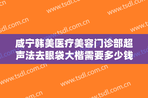 咸宁韩美医疗美容门诊部超声法去眼袋大楷需要多少钱?靠谱吗?