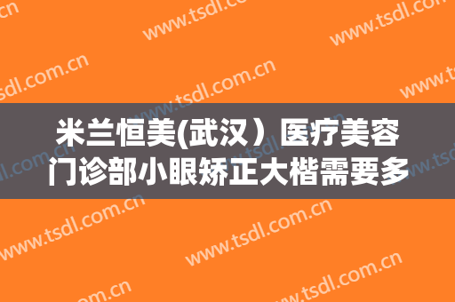 米兰恒美(武汉）医疗美容门诊部小眼矫正大楷需要多少费用?靠谱吗?