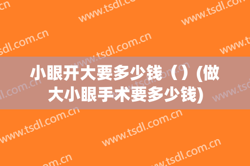 小眼开大要多少钱（）(做大小眼手术要多少钱)