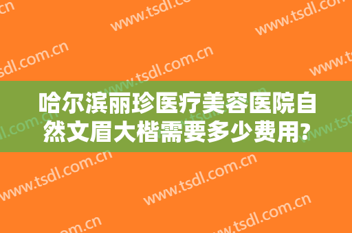 哈尔滨丽珍医疗美容医院自然文眉大楷需要多少费用?靠谱吗?