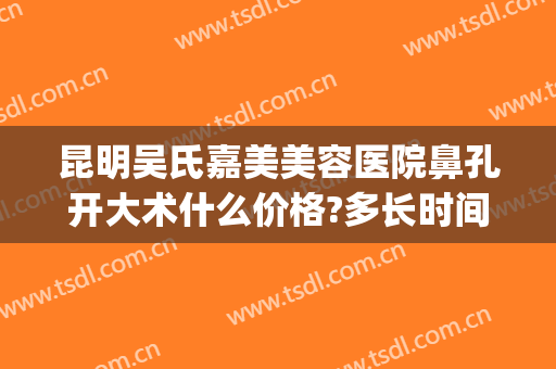昆明吴氏嘉美美容医院鼻孔开大术什么价格?多长时间恢复?(昆明吴氏嘉美双眼皮修复得怎么样)