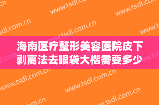 海南医疗整形美容医院皮下剥离法去眼袋大楷需要多少钱?怎么样?(海南省人民医院割眼袋)