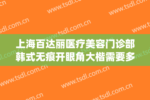 上海百达丽医疗美容门诊部韩式无痕开眼角大楷需要多少钱?怎么样?(上海百达丽医疗美容医院怎么样)