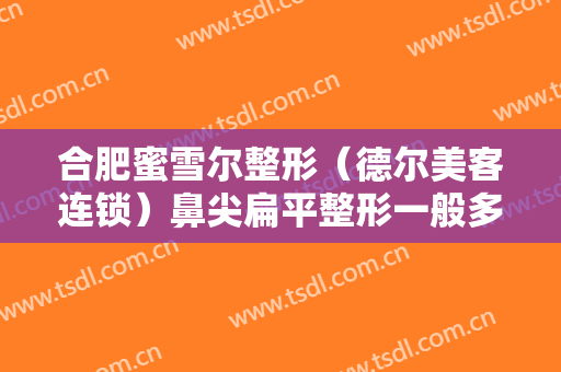 合肥蜜雪尔整形（德尔美客连锁）鼻尖扁平整形一般多少钱?有哪些优势?
