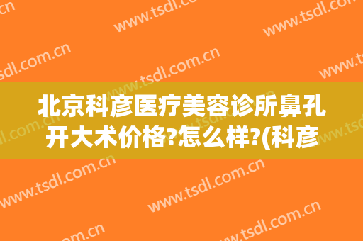 北京科彦医疗美容诊所鼻孔开大术价格?怎么样?(科彦医疗整形怎么样)