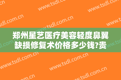 郑州星艺医疗美容轻度鼻翼缺损修复术价格多少钱?贵不贵?