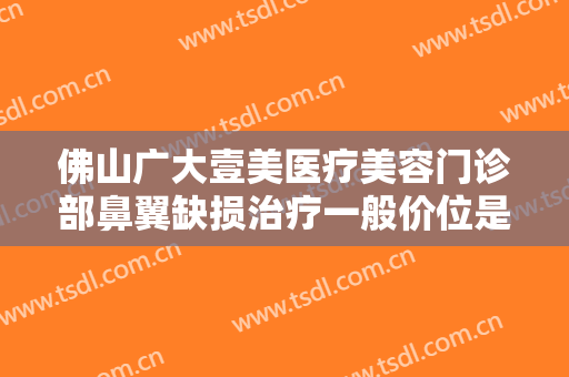 佛山广大壹美医疗美容门诊部鼻翼缺损治疗一般价位是多少?有哪些优势?