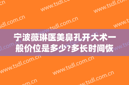 宁波薇琳医美鼻孔开大术一般价位是多少?多长时间恢复?(宁波薇琳整形医院好吗)