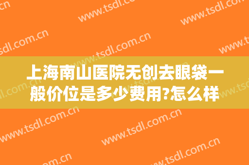 上海南山医院无创去眼袋一般价位是多少费用?怎么样?(无创去眼袋手术多少钱)