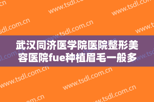 武汉同济医学院医院整形美容医院fue种植眉毛一般多少钱?需要多久恢复?