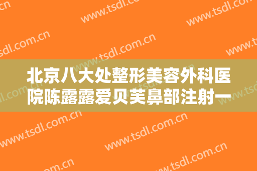 北京八大处整形美容外科医院陈露露爱贝芙鼻部注射一般多少钱?怎么样?