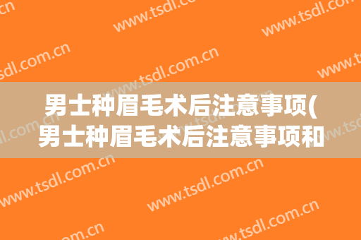 男士种眉毛术后注意事项(男士种眉毛术后注意事项和饮食)