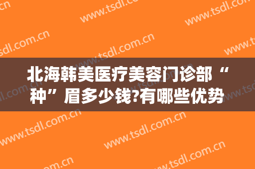 北海韩美医疗美容门诊部“种”眉多少钱?有哪些优势?(北海韩美整形美容医院)