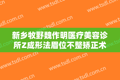 新乡牧野魏作明医疗美容诊所Z成形法眉位不整矫正术一般多少费用?靠谱吗?