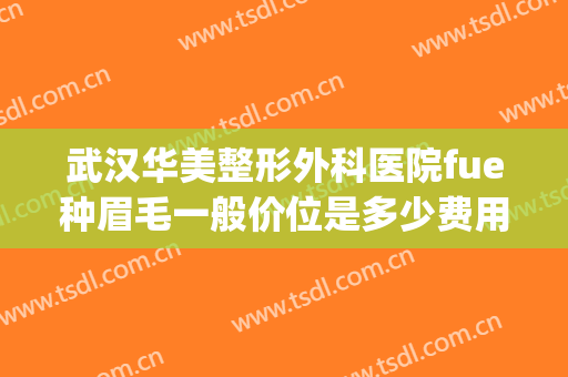 武汉华美整形外科医院fue种眉毛一般价位是多少费用?需要多久恢复?(眉山华美整形美容医院)