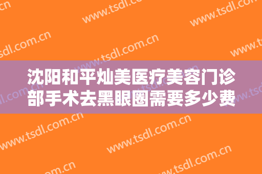 沈阳和平灿美医疗美容门诊部手术去黑眼圈需要多少费用?有哪些优势?