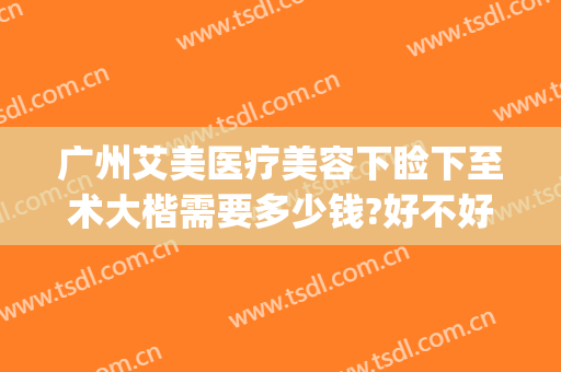 广州艾美医疗美容下睑下至术大楷需要多少钱?好不好?(医美开眼角多少钱)
