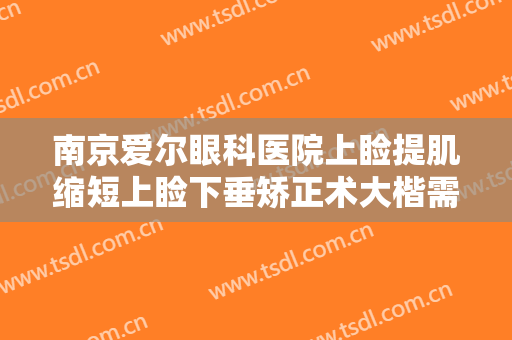 南京爱尔眼科医院上睑提肌缩短上睑下垂矫正术大楷需要多少费用?可靠吗?