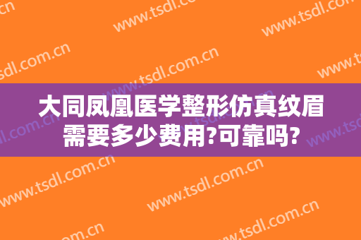 大同凤凰医学整形仿真纹眉需要多少费用?可靠吗?