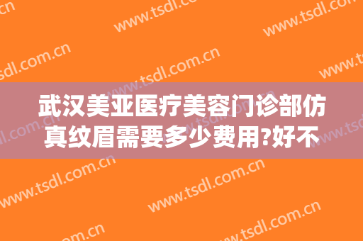 武汉美亚医疗美容门诊部仿真纹眉需要多少费用?好不好?(武汉美亚整形医院)