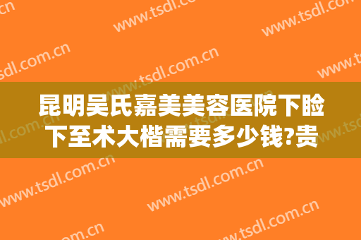 昆明吴氏嘉美美容医院下睑下至术大楷需要多少钱?贵不贵?(昆明市吴氏嘉美整形医院)