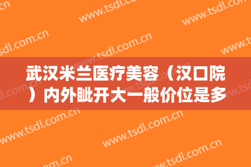 武汉米兰医疗美容（汉口院）内外眦开大一般价位是多少钱?贵不贵?(武汉米兰国际整形医院正规吗)